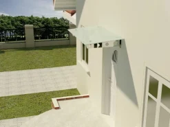 Dein Bau Projekt Glasvordach Model Schwert Milchglas VS-Glas 300 x 90 cm