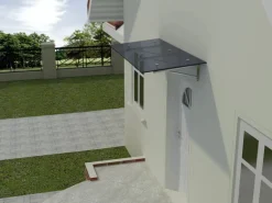Dein Bau Projekt Glasvordach Elbrus Grauglas VS-Glas 250 x 90 cm