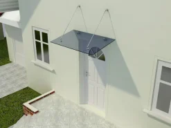 Dein Bau Projekt Glasvordach Olymp Grauglas VS-Glas 150 x 90 cm