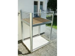 Designbalkon Standard 288 x 236 x 290cm Holzboden mit Lamellengeländer