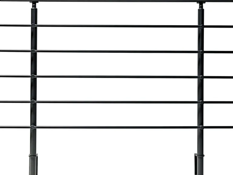 Dieda Geländerset Aluminium Anthrazit waagerechte Rundstäbe 120 cm x 150 cm