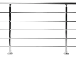 Dieda Geländerset Aluminium Eloxiert waagerechte Rundstäbe 100 cm x 150 cm