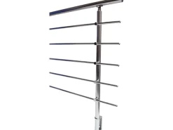 Dieda Geländerset Aluminium Eloxiert waagerechte Rundstäbe 120 cm x 150 cm