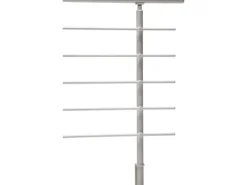 Dieda Geländerset Aluminium Weiß waagerechte Rundstäbe 120 cm x 150 cm
