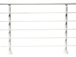 Dieda Geländerset Aluminium Weiß waagerechte Rundstäbe 100 cm x 150 cm