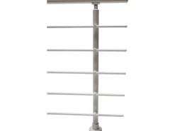 Dieda Geländerset Aluminium Weiß waagerechte Rundstäbe 100 cm x 150 cm