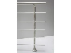 Dieda Geländerset Aluminium Weiß waagerechte Rundstäbe 100 cm x 150 cm