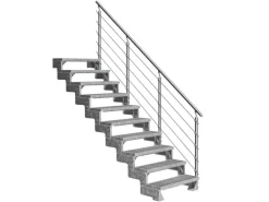Dolle Außentreppe Gardentop 10 Gitterroststufen 80 cm + Prova-Geländer