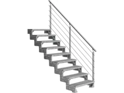 Dolle Außentreppe Gardentop 9 Gitterroststufen 100 cm + Prova-Geländer