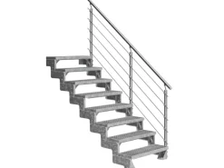 Dolle Außentreppe Gardentop 8 Gitterroststufen 80 cm + Prova-Geländer