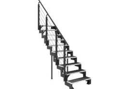 Dolle Außentreppe Gardentop Anthrazit 10 Gitterroststufe 80 cm inkl. Geländer