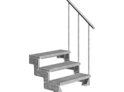 Dolle Außentreppe Gardentop 3 Gitterroststufen 100 cm inkl. Geländer