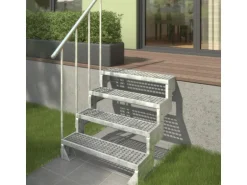 Dolle Außentreppe Gardentop 3 Gitterroststufen 80 cm inkl. Geländer