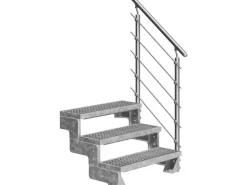 Dolle Außentreppe Gardentop 3 Gitterroststufen 80 cm inkl. Geländer