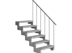 Dolle Außentreppe Gardentop 6 Gitterroststufen 80 cm inkl. Geländer