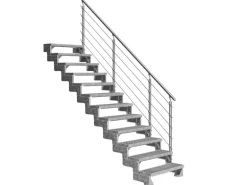 Dolle Außentreppe Gardentop 12 Gitterroststufen 80 cm + Prova-Geländer