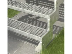Dolle Außentreppe Gardentop 14 Gitterroststufen 100 cm + Prova-Geländer