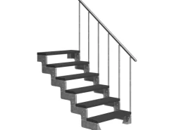 Dolle Außentreppe Gardentop 6 TRIMAX-Stufen 100 cm Anthrazit + Alu-Geländer