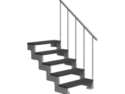 Dolle Außentreppe Gardentop 5 TRIMAX-Stufen 80 cm Anthrazit + Alu-Geländer