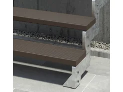 Dolle Außentreppe Gardentop 10 Trimax-Stufen 100 cm Dunkelbraun + Alu-Geländer