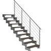Dolle Außentreppe Gardentop 10 Trimax-Stufen 100 cm Dunkelbraun + Prova-Geländer
