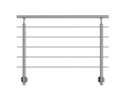 Dolle Geländer-Komplettset 150 cm Wandmontage Aluminium