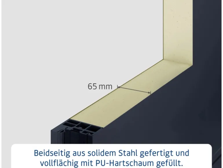 EcoStar Haustür Isopro IP 010 Anthrazitmetallic 110 cm x 210 cm DIN L