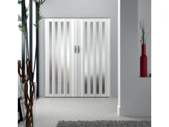Falttür Larya Glas Weiß glänzend 84 cm x 205 cm