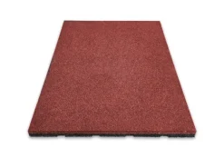 Floordirekt Fallschutzmatte Elastikmatte Fallschutzplatte mit Drainage 50 x 50 x 3,5 cm Rot