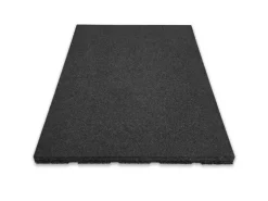 Floordirekt Fallschutzmatte Elastikmatte Fallschutzplatte mit Drainage 50 x 50 x 3 cm Schwarz