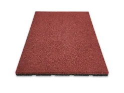 Floordirekt Fallschutzmatte Elastikmatte Fallschutzplatte mit Drainage 50 x 50 x 3 cm Rot