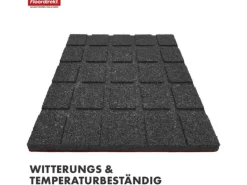 Floordirekt Fallschutzmatte Elastikmatte Fallschutzplatte mit Drainage 50 x 50 x 3 cm Rot