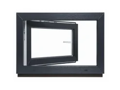 Framelux Kunststofffenster Proline Anthrazit 3-Fach Verglasung 1000 x 600 mm Linksanschlag