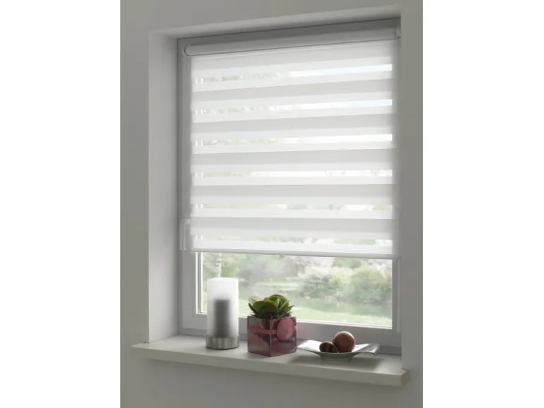 Gardinia Easyfix Doppelrollo mit Montageschiene 100 cm x 150 cm Weiß