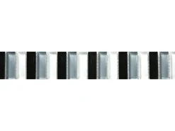Glasbordüre Schwarz Grau Weiß 5 cm x 30,6 cm