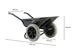 Haemmerlin Schubkarre Aktiv Excellium Twin 100 l Pu-Räder Lackiert