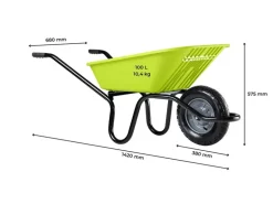 Haemmerlin Schubkarre Sunny 100 l Anisgrün Kunststoffmulde Luftrad
