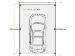 Holzbrüder Carport Ralf 24m² Anthrazitgrau-Dunkelgrau
