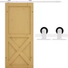 HOMCOM Schiebetür-Beschlagsatz Kohlenstoffstahl 183L x 4B x 0,6H cm Weiß