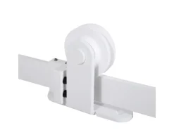HOMCOM Schiebetür-Beschlagsatz Kohlenstoffstahl 183L x 4B x 0,6H cm Weiß