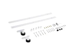 HOMCOM Schiebetür-Beschlagsatz Kohlenstoffstahl 183L x 4B x 0,6H cm Weiß