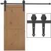 HOMCOM Schiebetür-Beschlagsatz Kohlenstoffstahl 200L x 4B x 0,6H cm Braun