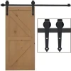 HOMCOM Schiebetüren-Beschlagsatz Kohlenstoffstahl 200L x 4B x 1H cm Schwarz