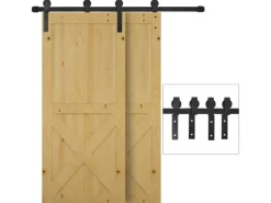 HOMCOM Schiebetürsystem Laufschiene für Holzschiebetür 9 Zubehör