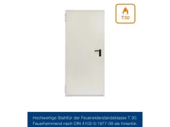 Hörmann Brandschutzklappe T30 H8-5 Grauweiß 800 mm x 1.800 mm DIN L u. R