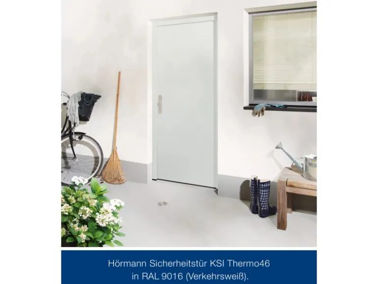 Hörmann Sicherheitstür KSI Thermo46 Verkehrsweiß 87,5 cm x 200 cm DIN R