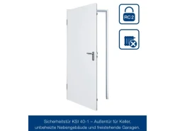 Hörmann Tür-Element mit Eckzarge KSI 40-1 DIN Links 87,5 cm x 200 cm