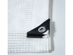 KARAT Abdeckplane Leno Extra Reißfest Wasserdicht mit Ösen 240 g/m² Weiß 3 x 5 m