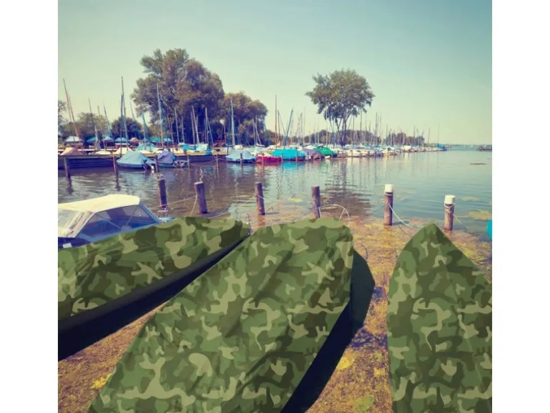 KARAT Abdeckplane Wasserdichte Plane mit Ösen 100 g/m² Camouflage 3 x 5 m
