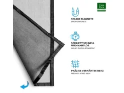 KARAT Fliegengitter Johnny Gestreift Klebemontage Klettverschluss 80 x 220 cm